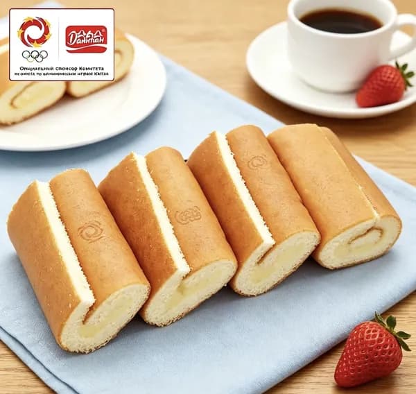 Швейцарский рулет Panpan, мягкий бисквит с кремовой начинкой, 2 вкуса на выбор, варианты: 8 или 10 упаковок, сытный перекус и завтрак