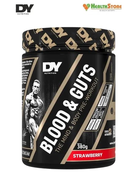 DY Nutrition Blood & Guts 380г (клубника) Предтренировочный комплекс / Аминокислоты / Дориан Ятс