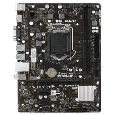 Материнская плата Biostar B250MHC (B250MHC) - LGA 1151, Intel B250, 2хDDR4-2400 МГц, 1хPCI-Ex16, Micro-ATX