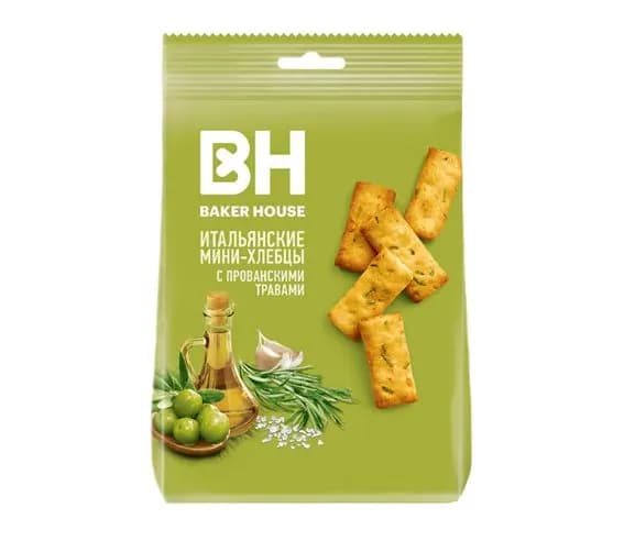 Baker House Хлебцы Итальянские с прованскими травами, солью 110 гр./