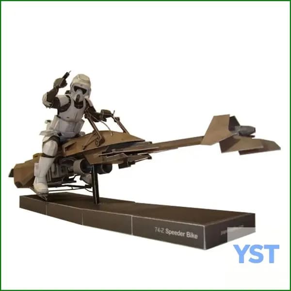 Перехватчик НЛО, бронированный робот, AT-AT, Mecha R2-D2, 74-Z и всадник, бумажная модель