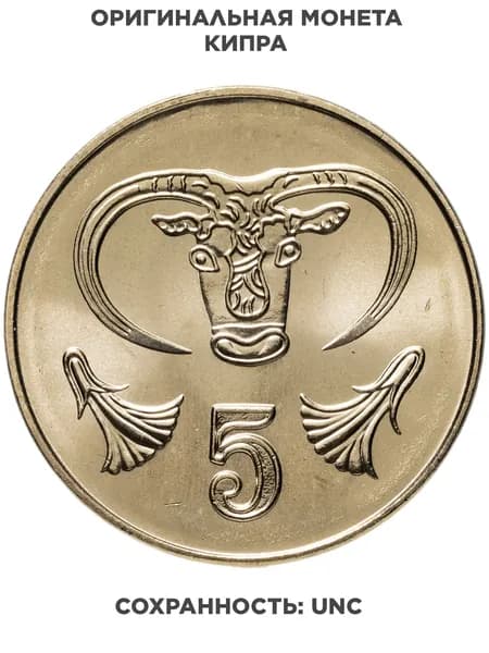Кипр 5 центов cents 2004