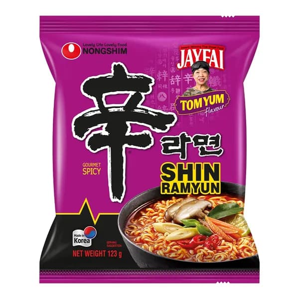 Шин Рамен со вкусом Том Ям 123 г. Корея, Nongshim Лапша Быстрого приготовления