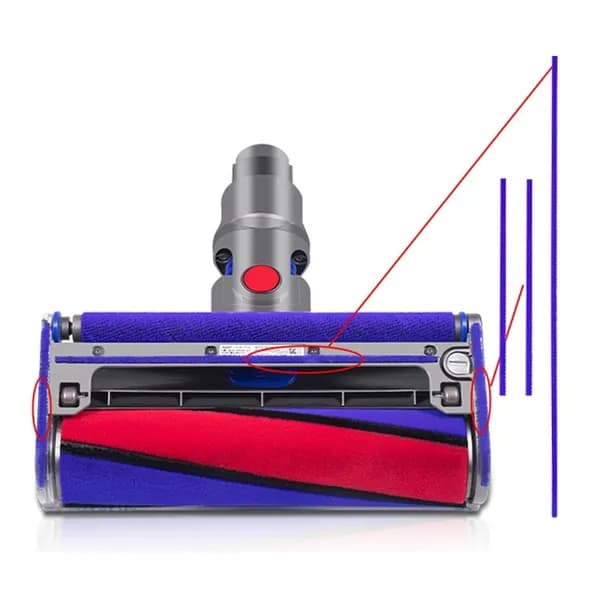 6 шт. мягких плюшевых наклеек для пылесоса Dyson V7V8V10V11 (синие).