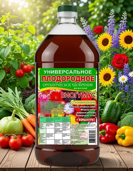 Биогумус 1 л. Для питания растений. Максимум витаминов.