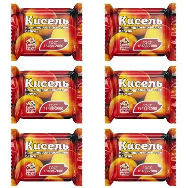 Отличная кухня Кисель в брикете Персик, 200 г, 6шт