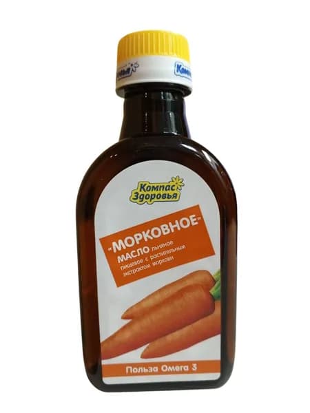 Масло льняное МОРКОВНОЕ, 200мл.(Компас здоровья)