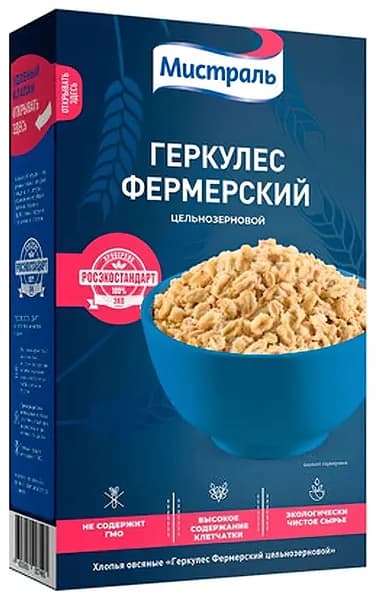 Геркулес Мистраль фермерский цельнозерновой, 400 г