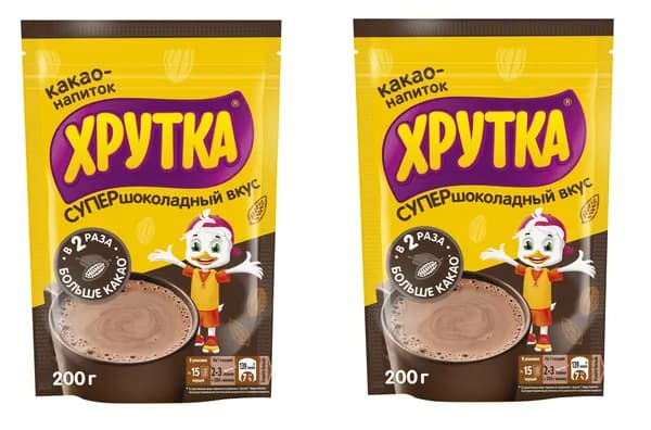 Какао-напиток быстрорастворимый ХРУТКА СуперШоколадный 200 г 2 шт