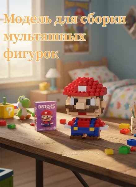 Марио Игрушечные блоки,Совместимо с микро-кирпичиками LEGO