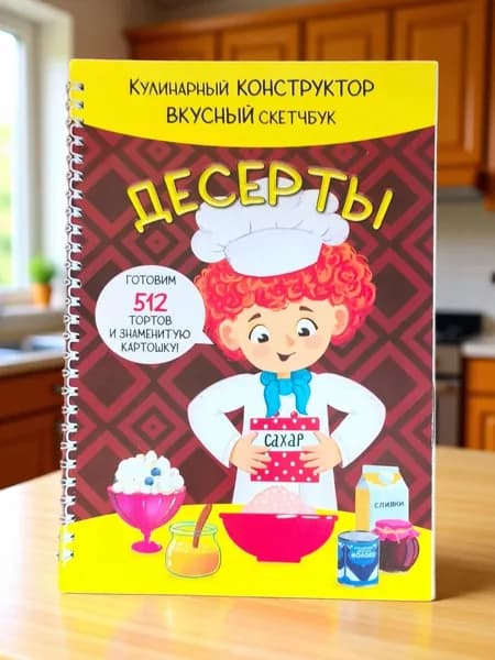 Детская интерактивная кулинарная книга для записи рецептов + конструктор тортов А4