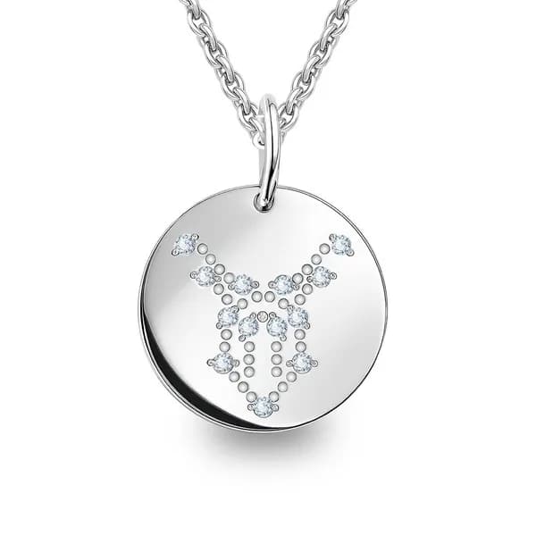 Подвеска на шею Козерог с фианитами серебро 925 пробы 585GOLD