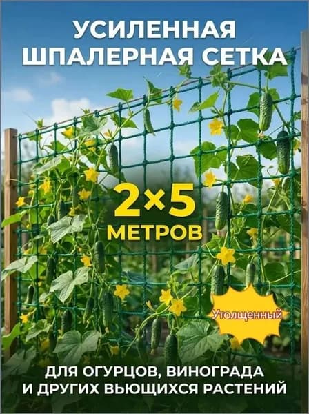 Сетка садовая шпалерная,Пластик,5х2м