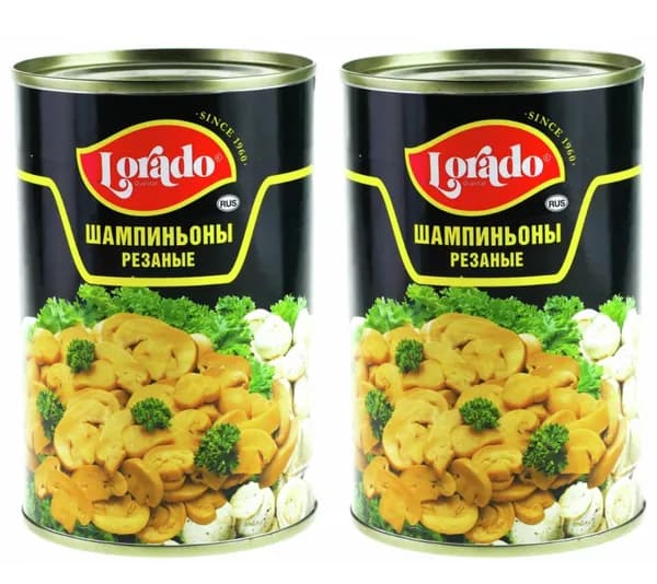 Lorado Грибы шампиньоны резаные, 400 г, 2 шт