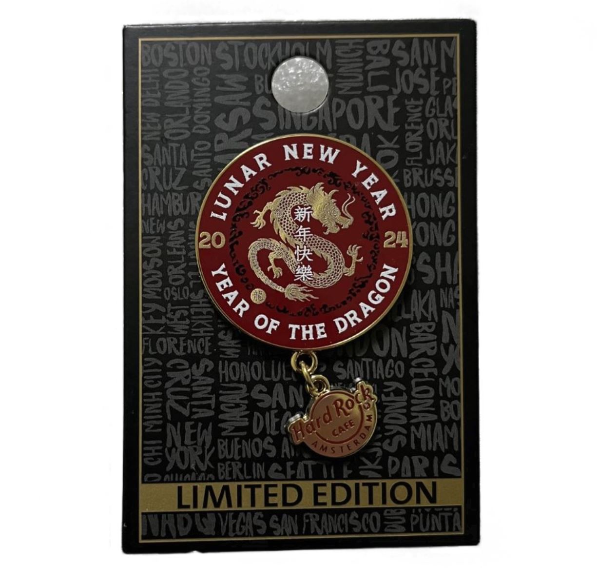 Значок Hard Rock Cafe Amsterdam Year Of The Dragon