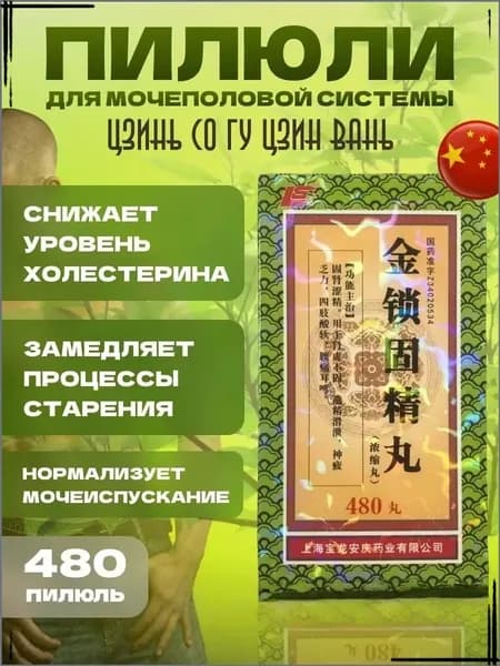 Цзинь Со Гу Цзин Вань, 480 пилюль, Для поддержания работы мочеполовой системы