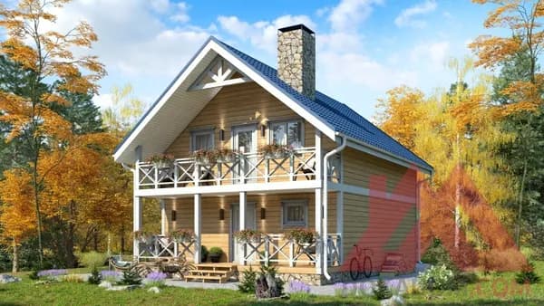 Архитектурное решение каркасного дома "Валенсия", 7*9,5 м, 100 м.кв.