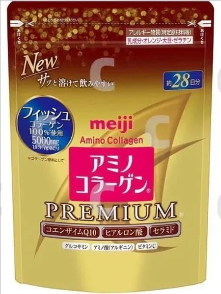 Amino collagen Meiji / Японский коллаген гидролизованный морской с витамином С