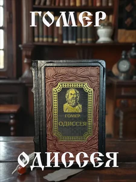Одиссея книга Гомера в кожаном переплёте, подарочное издание