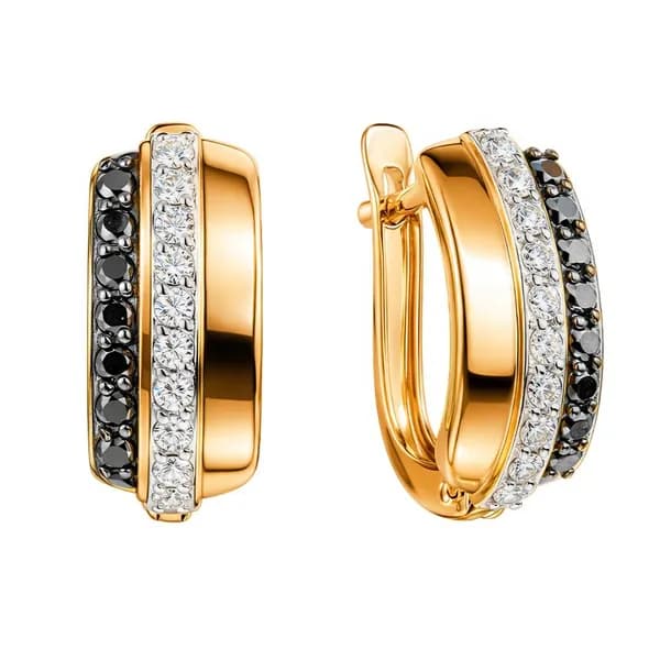Серьги женские с бриллиантами из красного золота 585 пробы 585GOLD