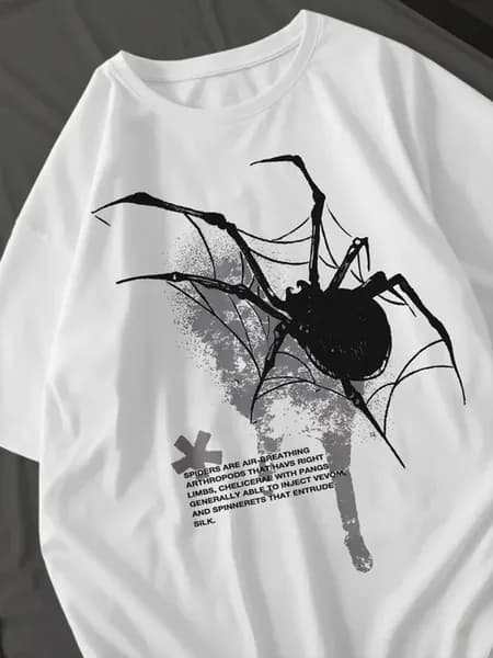 Футболка оверсайз с принтом у2к y2k паук