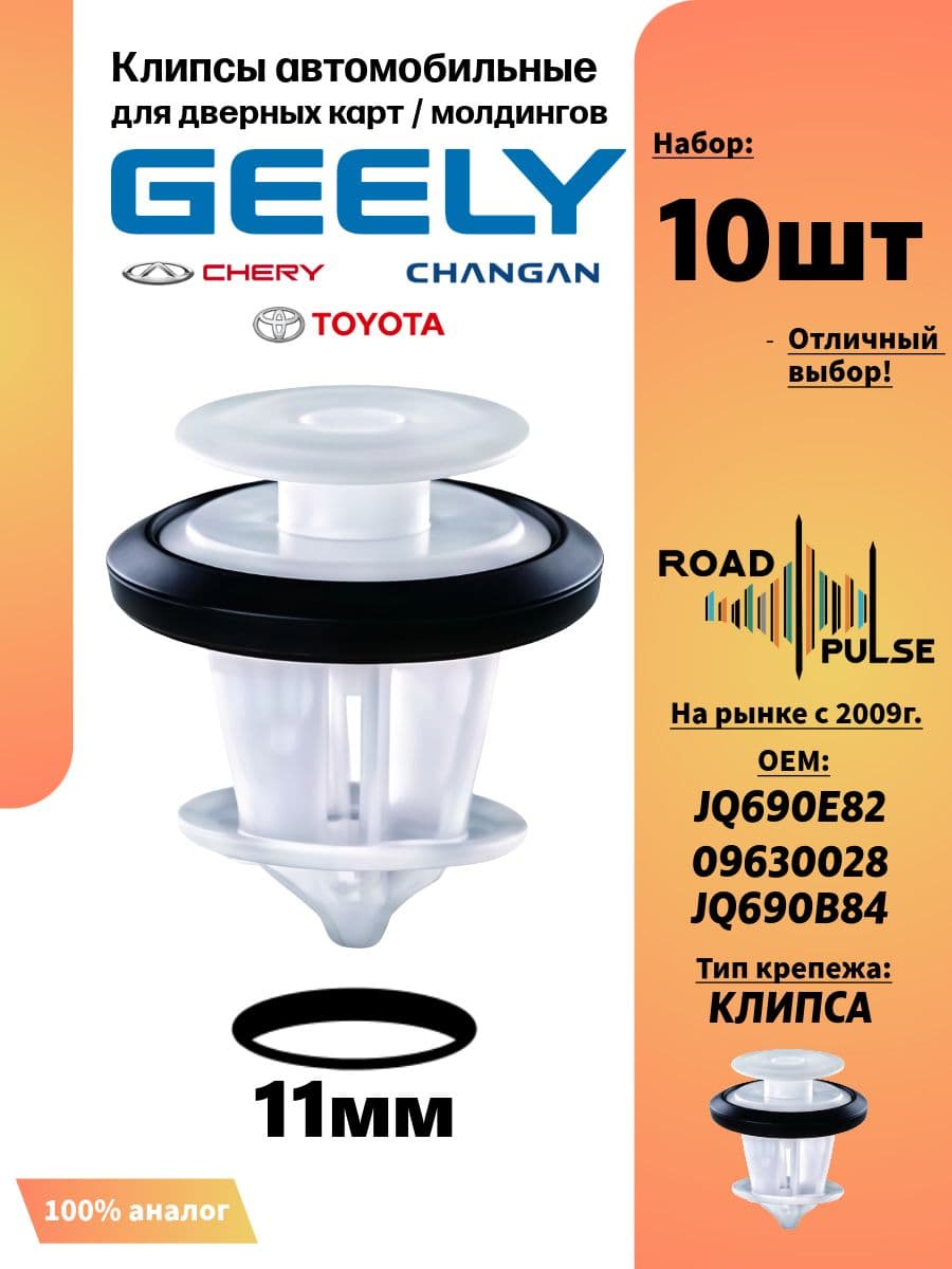 Клипсы автомобильные для молдингов и дверных карт Geely, Chery, Li Auto