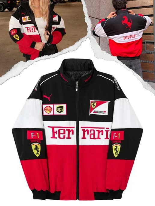 Куртка бомбер гонщика Ferrari y2k