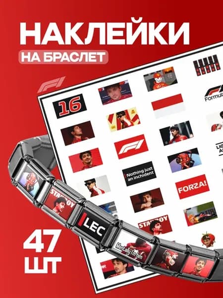 Мини наклейки на браслет Nomination Формула 1 Шарль Леклер