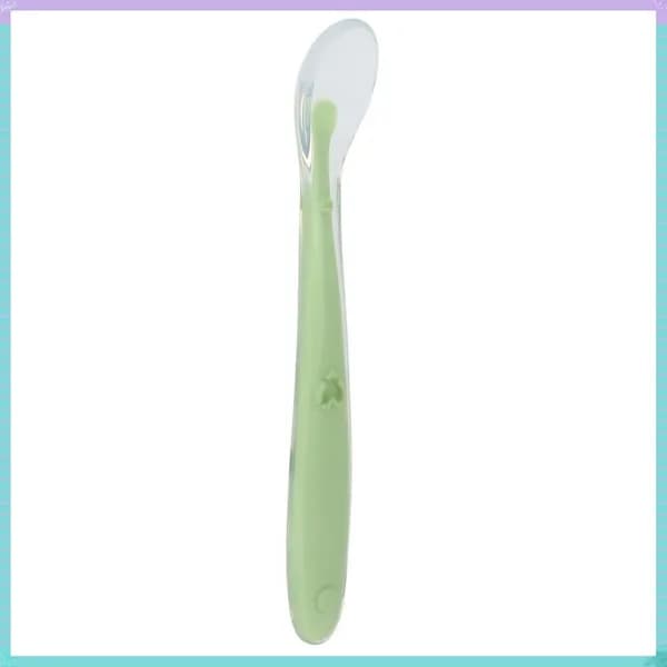 Baby Silicone Spoons, удобные и безопасные, для обучения кормлению детей зеленый