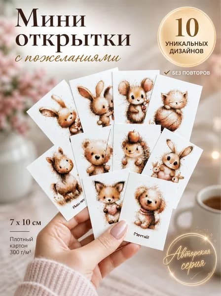 Мини открытки "Маленькое чудо", 7 х 10 см., мини открытки с пожеланиями
