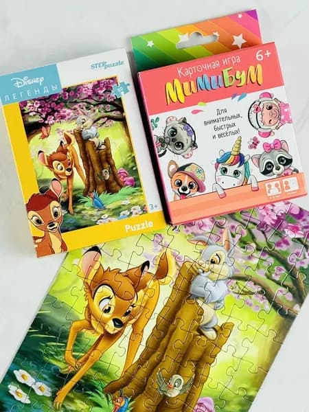 Карточная игра барабум с животными пазл бэмби 80 эл