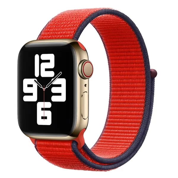 Нейлоновый ремешок для Apple Watch series 1-9 SE, SE 2 38-40-41 mm / Эластичный тканевый браслет на липучке