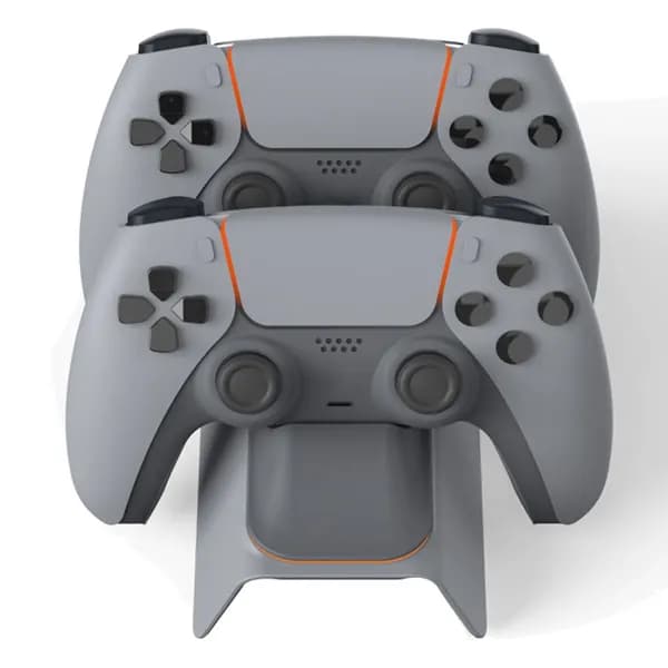 Зарядная станция для PS5, 2 контроллера, серая, с LED-подсветкой
