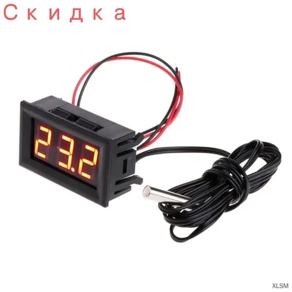 Цифровой светодиодный термометр Датчик температуры автомобиля -50 110 c DC 12v