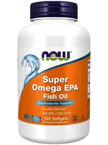 NOW Super Omega EPA Fish Oil 1200 mg (360 EPA / 240 DHA) 120 softlels / Супер Омега ЭПК Рыбий жир 1200 мг 120 капсул NOW США Для здоровья сердца и сосудов, для печени, для укрепления иммунитета