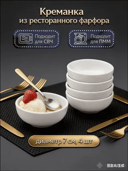 Креманка, диаметр 7 см, 4 шт