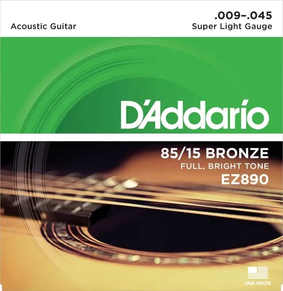 Комплект струн для акустической гитары Daddario 85/15 Bronze EZ890, Daddario комплект 6 струн