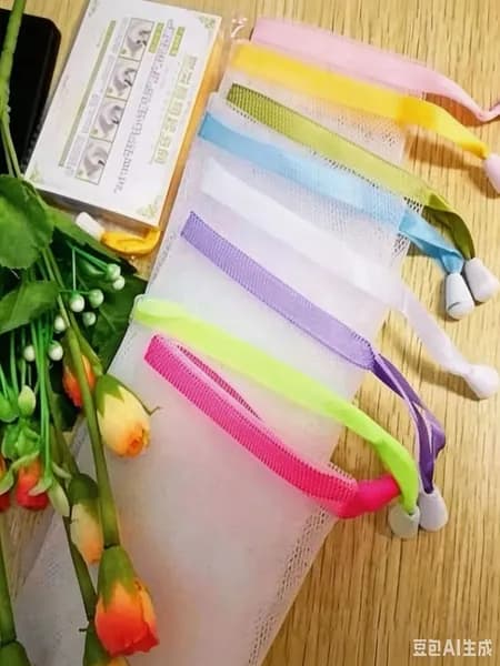Новые цветные двойные пеновзбиватели, утолщённые, ручные мешочки для мыла, пены для умывания, геля для душа и хранения мыла