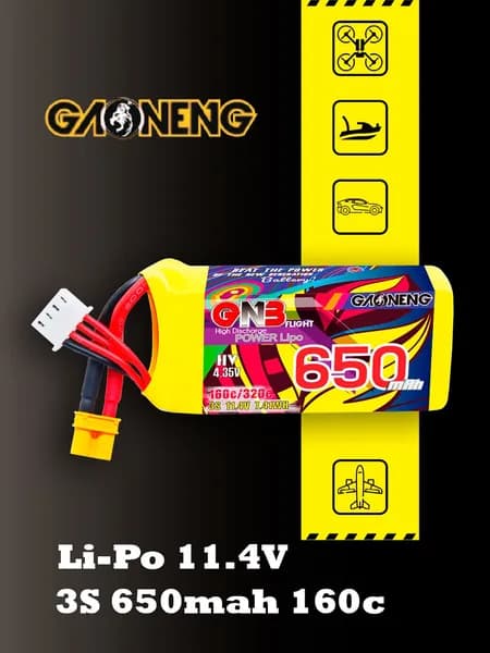 Аккумулятор Li-po Gaoneng GNB 650mah 3S1P 11.4V HV 160C 18x30x64mm