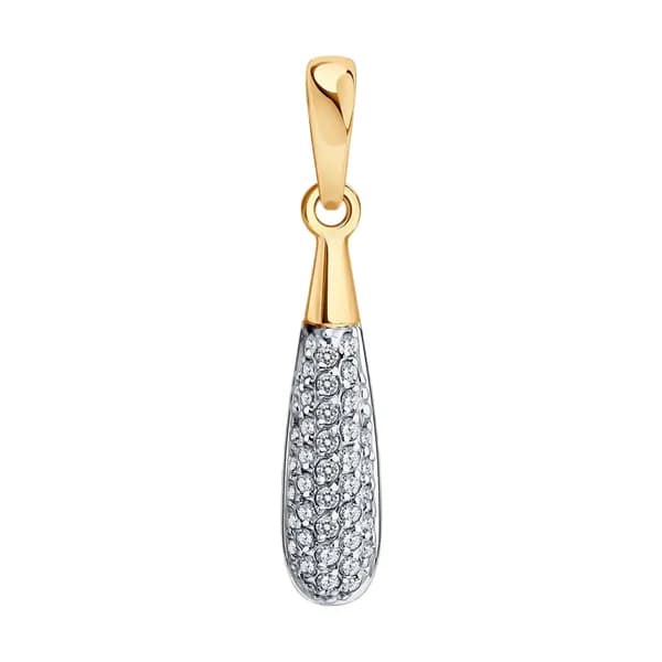 Золотая подвеска DIAMANT-ONLINE с фианитом 585 пробы