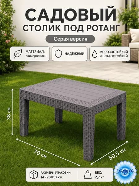 Садовый стол,Пластик 50х70х38 см