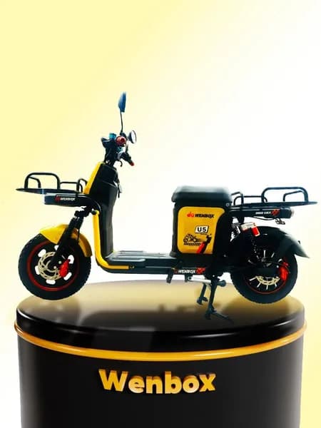 Электровелосипед Wenbox U5 (60V/45Ah/1500W), железо-фосфатный аккумулятор (LiFePo4), для дачи и города, курьерский, желтый