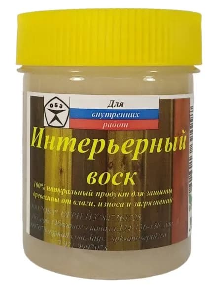 ОБЗ Воск интерьерный, Масляная, Полуглянцевое покрытие, 0.15 л, синий
