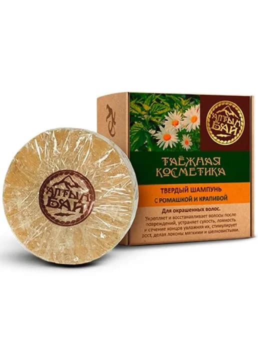Твердый шампунь с Ромашкой и крапивой Алтынбай 60г