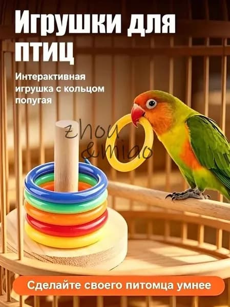 Разнообразные развлекательные игрушки для домашних птиц, интерактивная развивающая игрушка с кольцами для попугаев разных пород