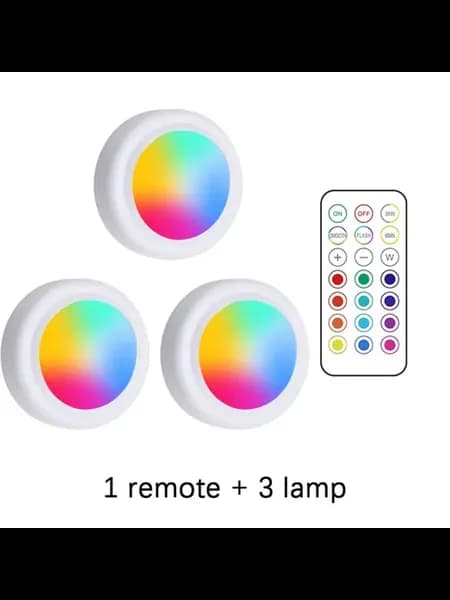 RGB Подсветка для шкафа Беспроводная LED лампа 1 remote 3 la
