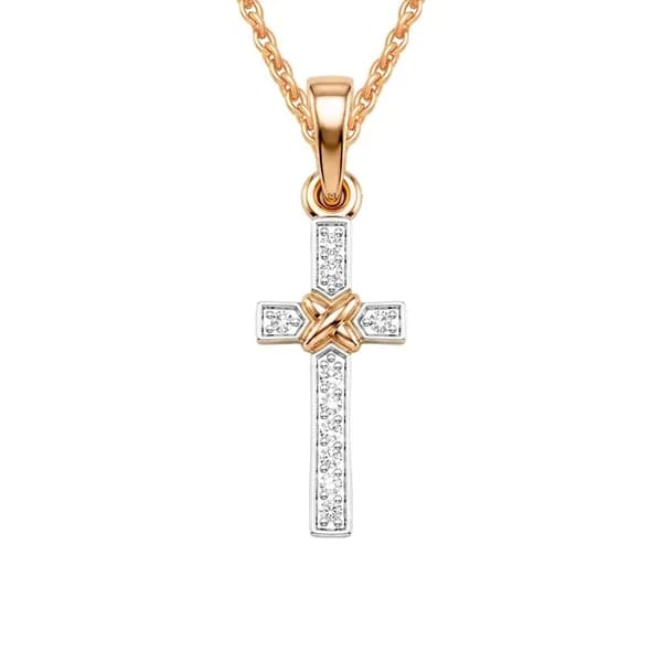 Подвес с фианитами из красного золота 585 пробы 585GOLD
