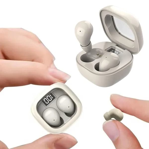 Наушники беспроводные с микрофоном, USB, бежевый