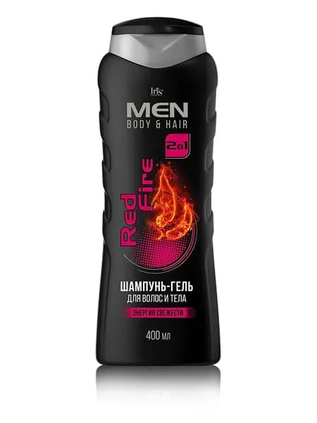 IRIS Men Body&Hair Шампунь-гель мужской 2в1 Red Fire 400 мл
