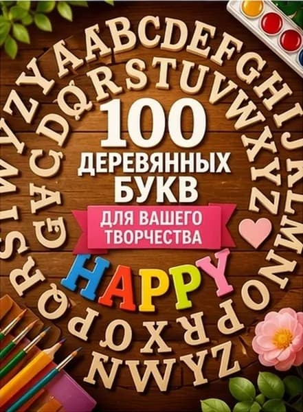 Бежевые деревянные буквы 100 штук для домашнего декора и поделок